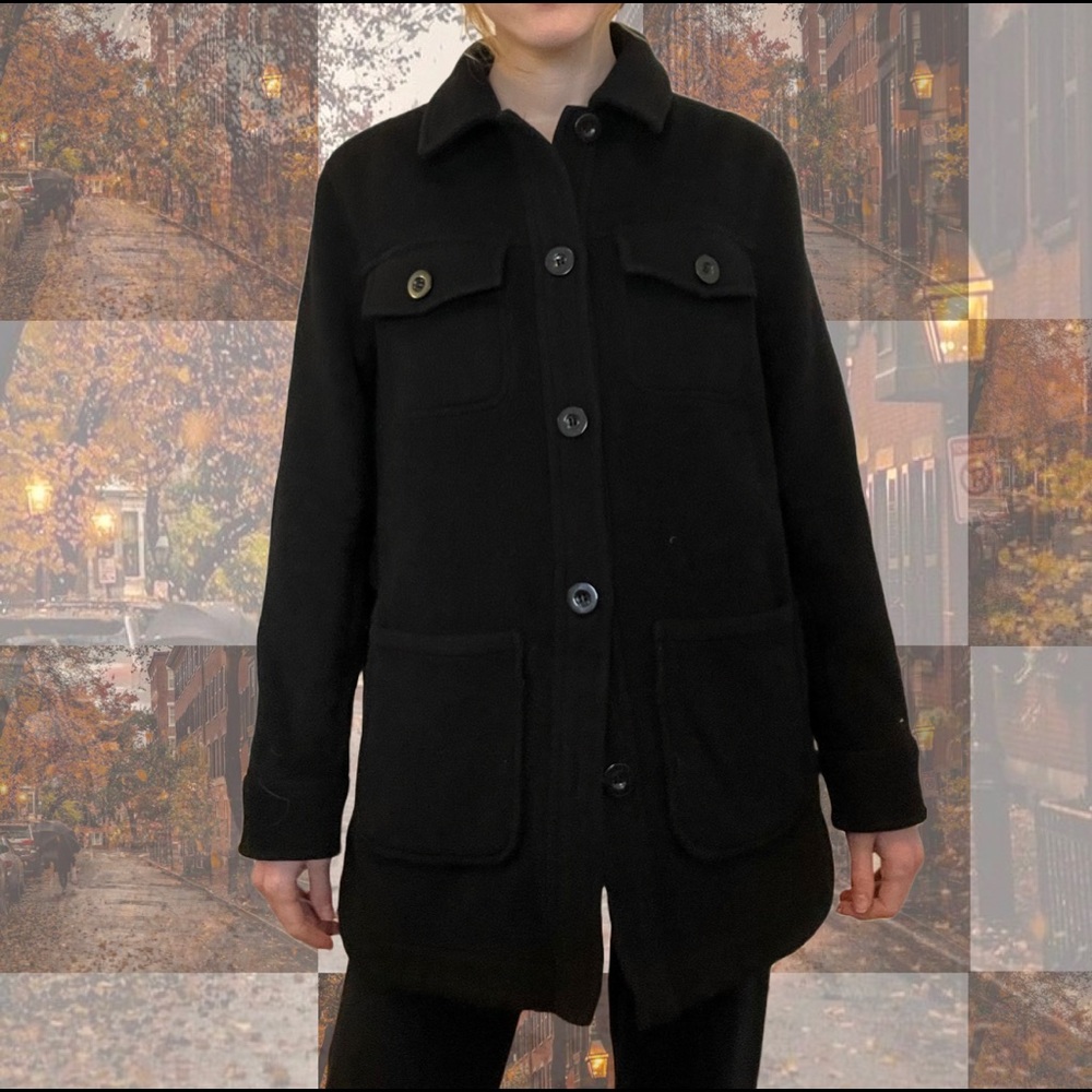 & Other Stories Black Overshirt Jacket